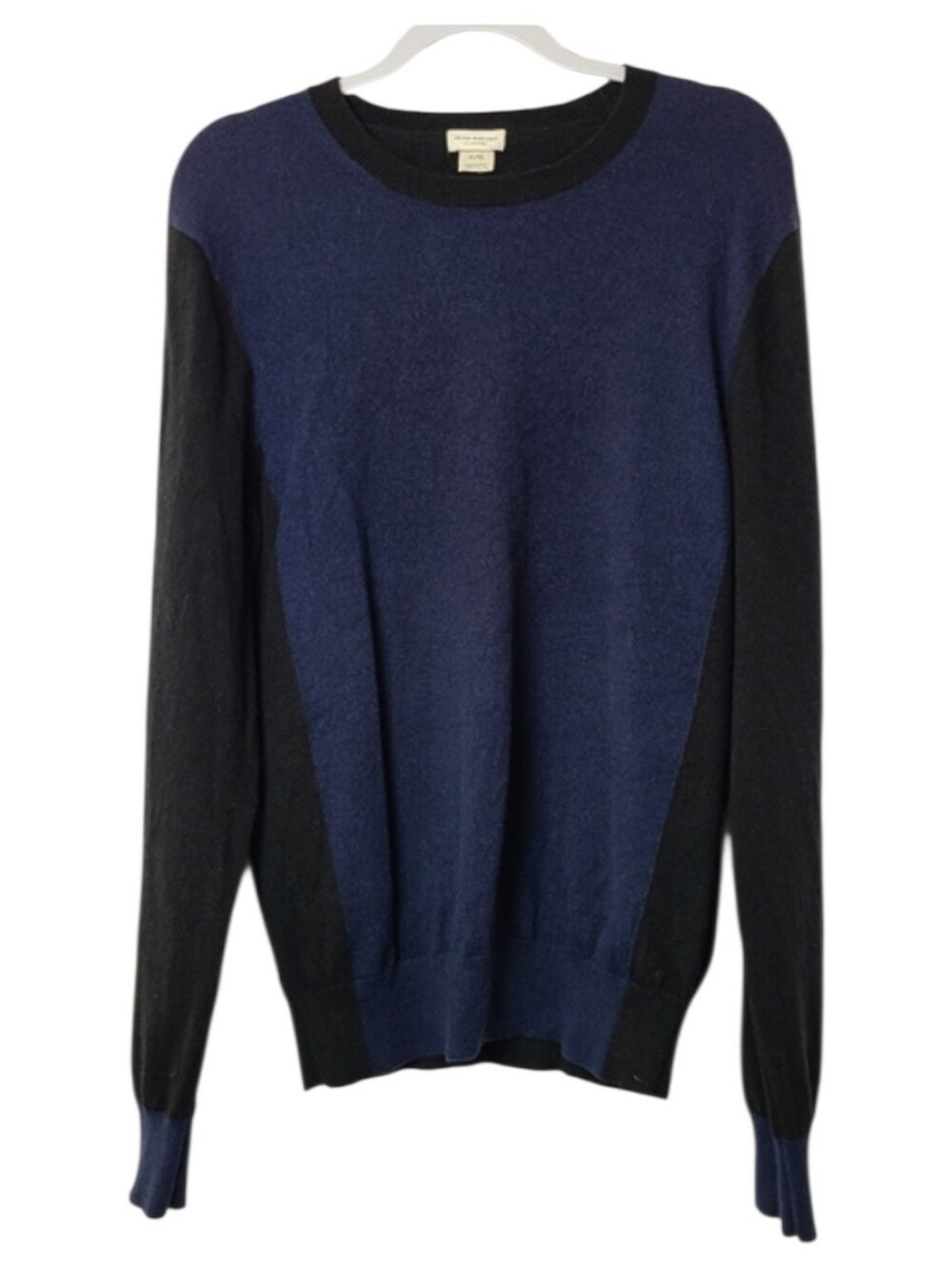 Club Monaco 100% Cashmere Colorblock Crewneck Sweater – Men’s XL Luxury Preppy